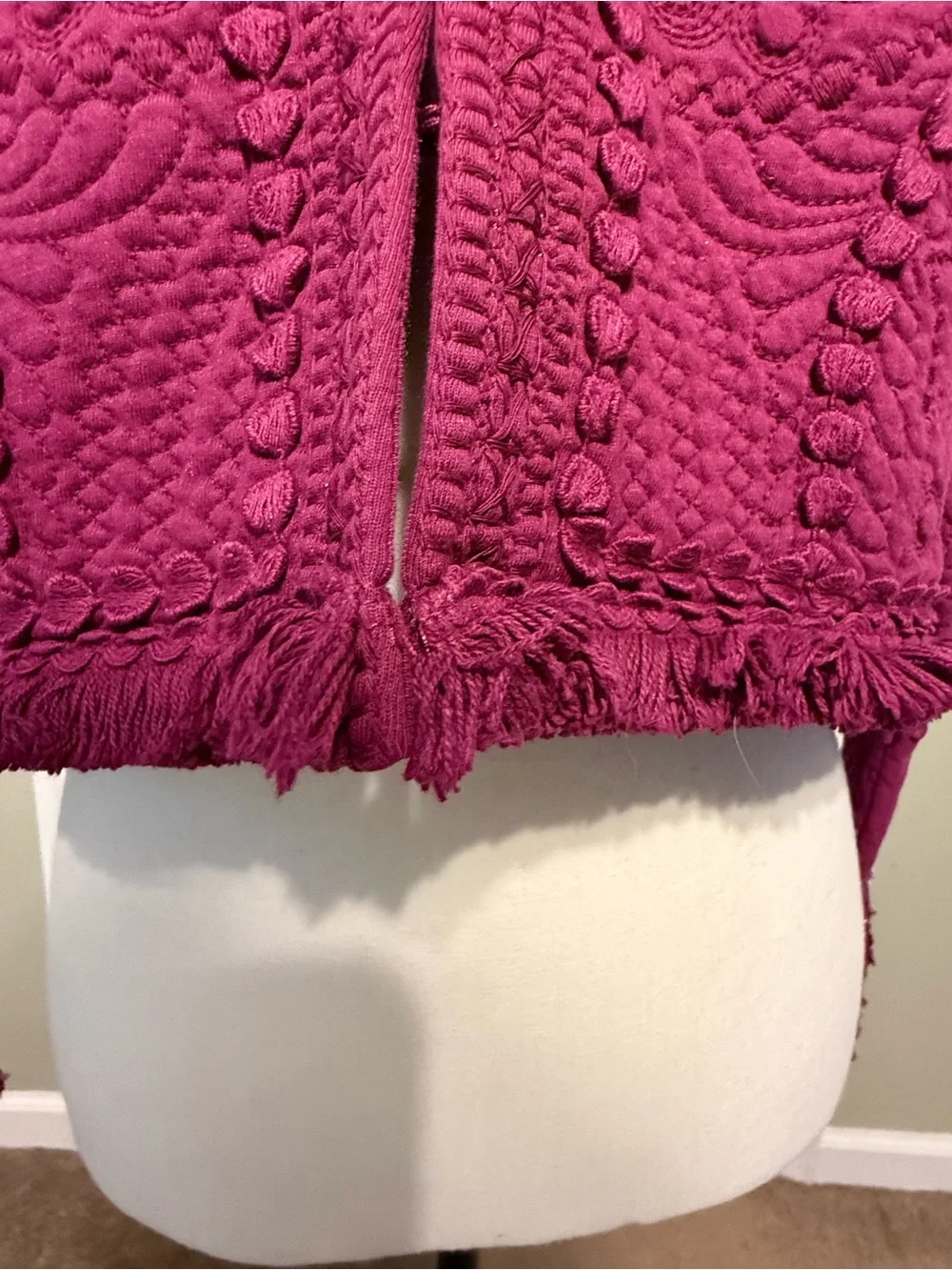 Soft Surroundings Plum Open-Front Textured Knit Cardigan